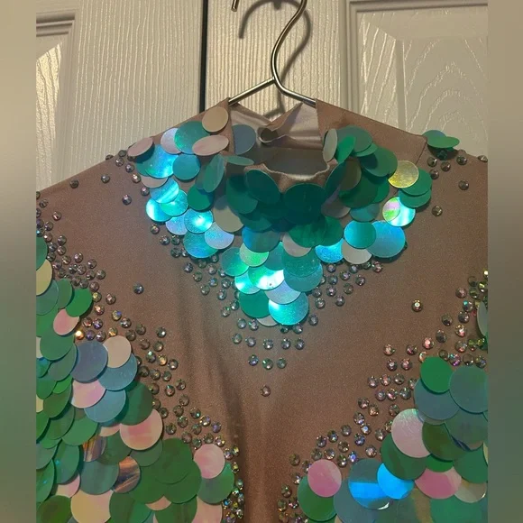 NWOT Mermaid Catsuit Bodysuit Unitard Aerial Circus Costume - Picture 10 of 16